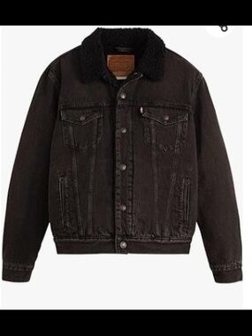 NWT Levi's Black Sherpa Type 111 Trucker Jacket